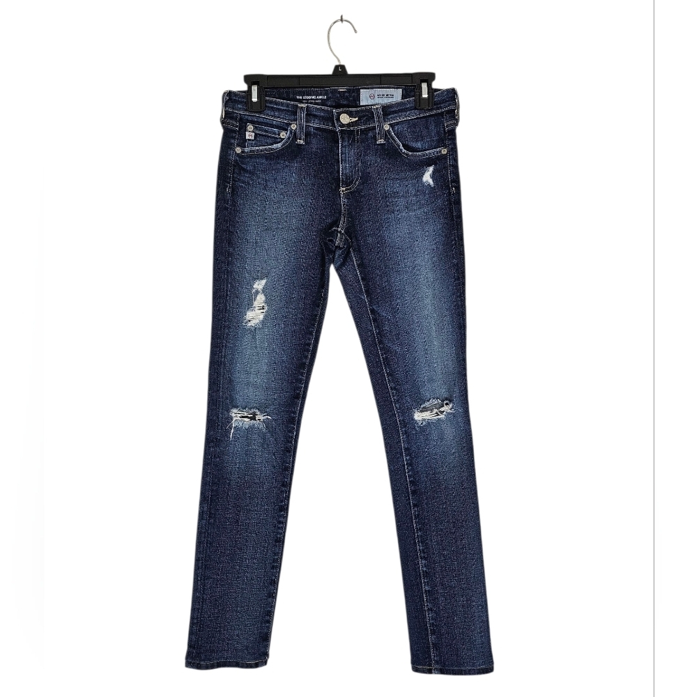 Ag Adriano Goldschmied The Legging Ankle Super Skinny Distressed Blue Jeans 26